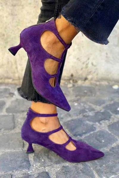 Silvie | Purple Kitten Heels