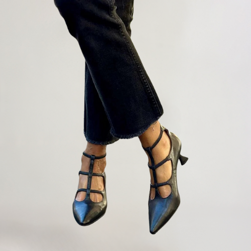 Olivia | Elegant Heeled T-Strap Heels