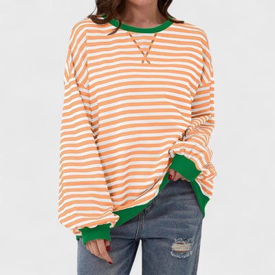 LUKA - Casual long-sleeved sweatshirt with a striped crew neck