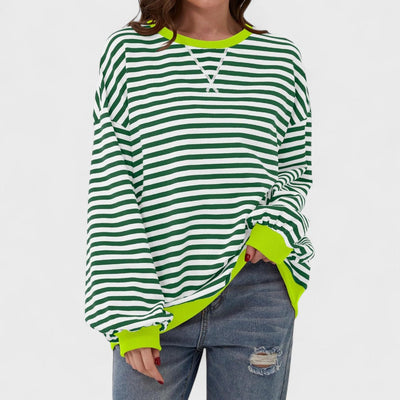 LUKA - Casual long-sleeved sweatshirt with a striped crew neck