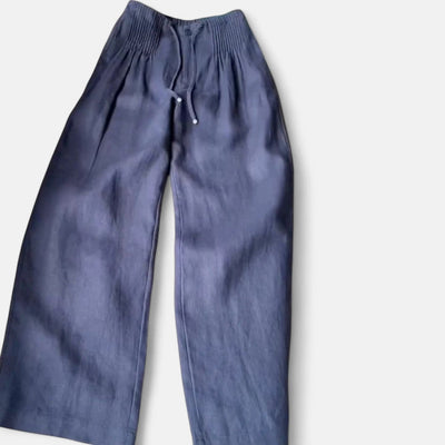 Camille | Wide-leg Pants in Cotton and Linen Blend