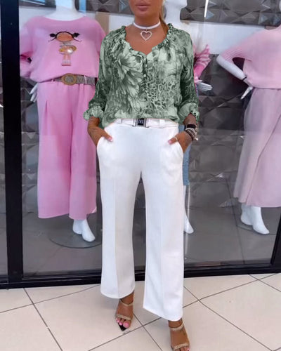 Elsie | Floral V-Neck Blouse