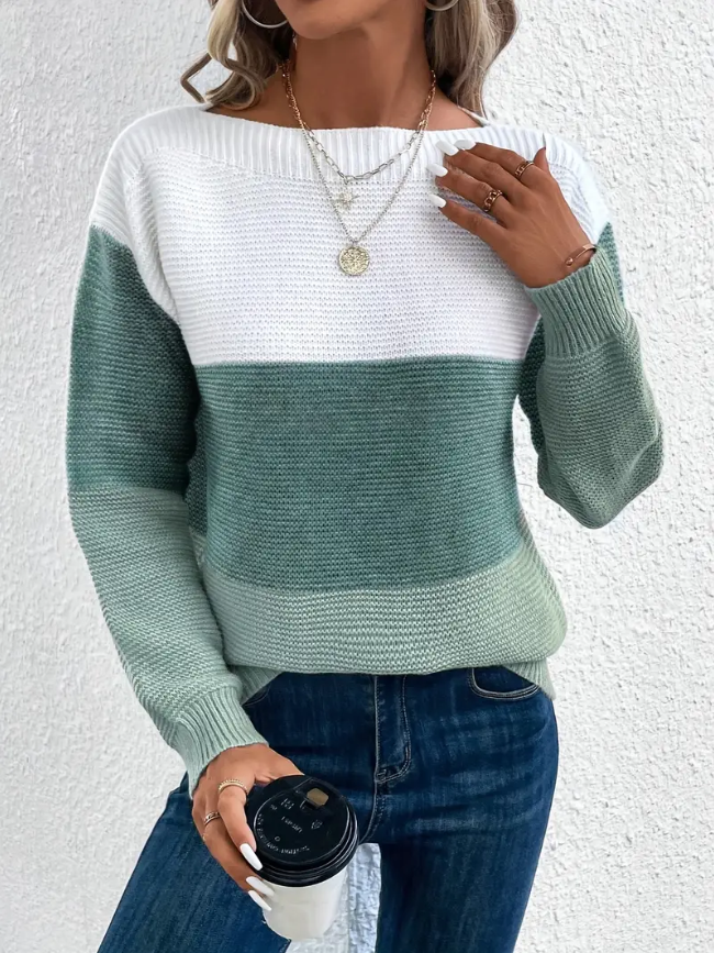 Calista - Elegant Long Sleeve Drop Shoulder Sweater