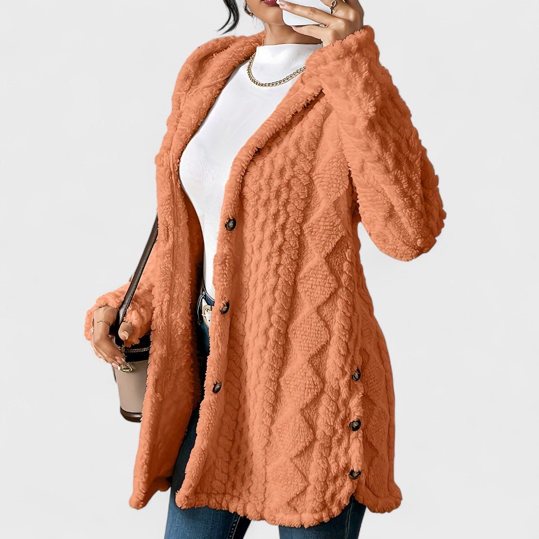 Katerina - Warm Hooded Cardigan Coat