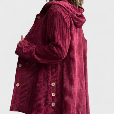 Cordia - Ribbed Velvet Hooded Jacket