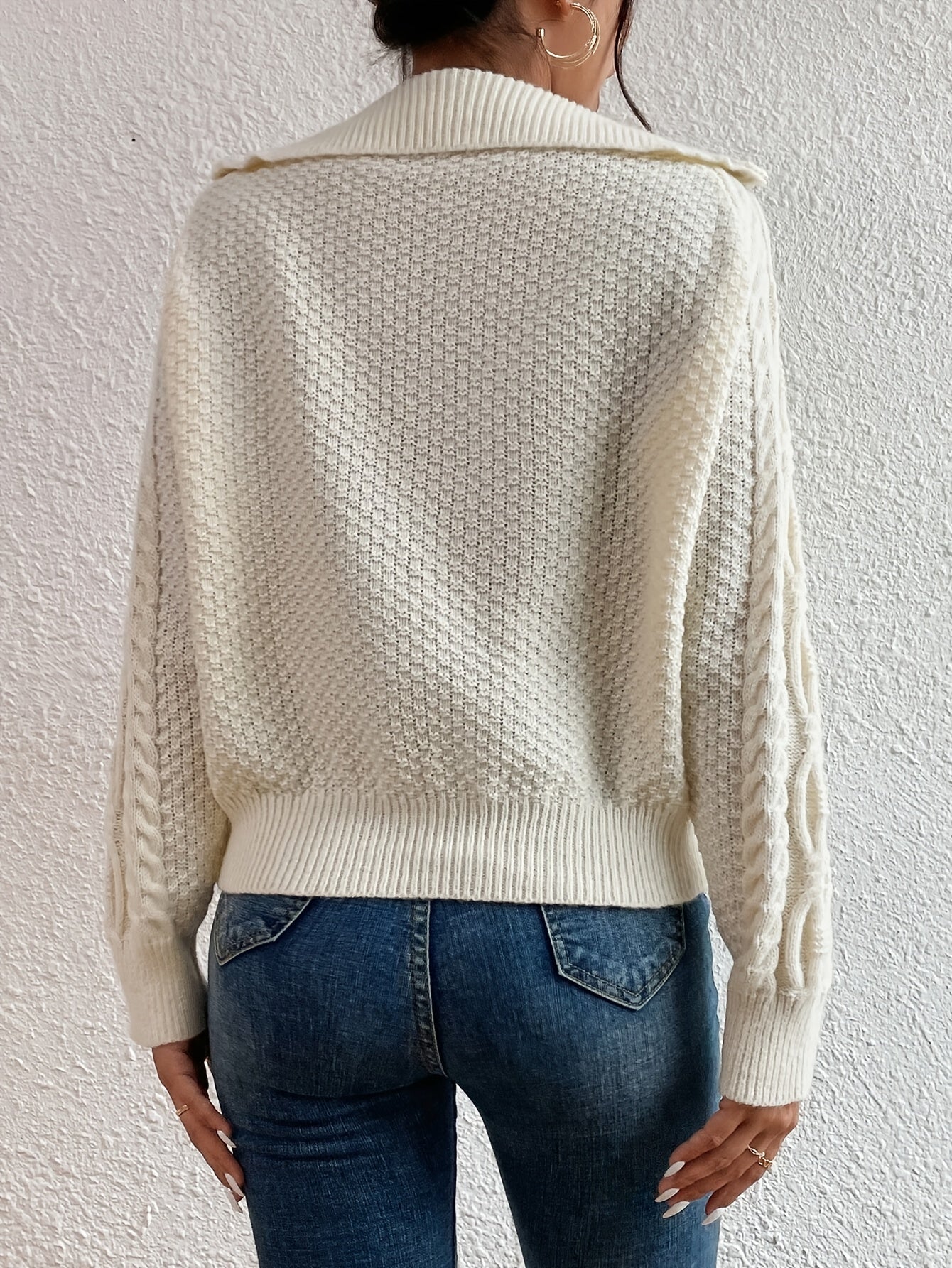 Harlow – Zip-Up Cable Sweater