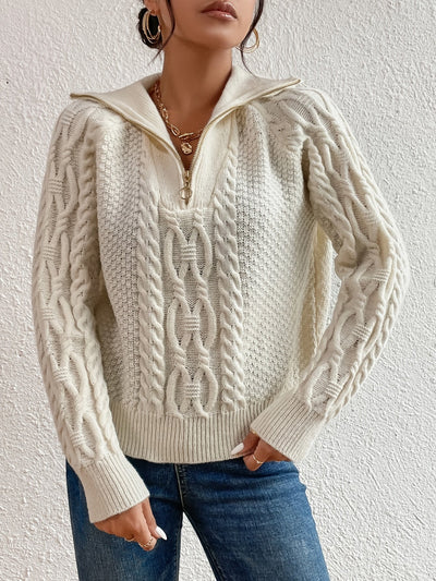 Harlow – Zip-Up Cable Sweater