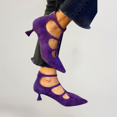 Silvie | Purple Kitten Heels