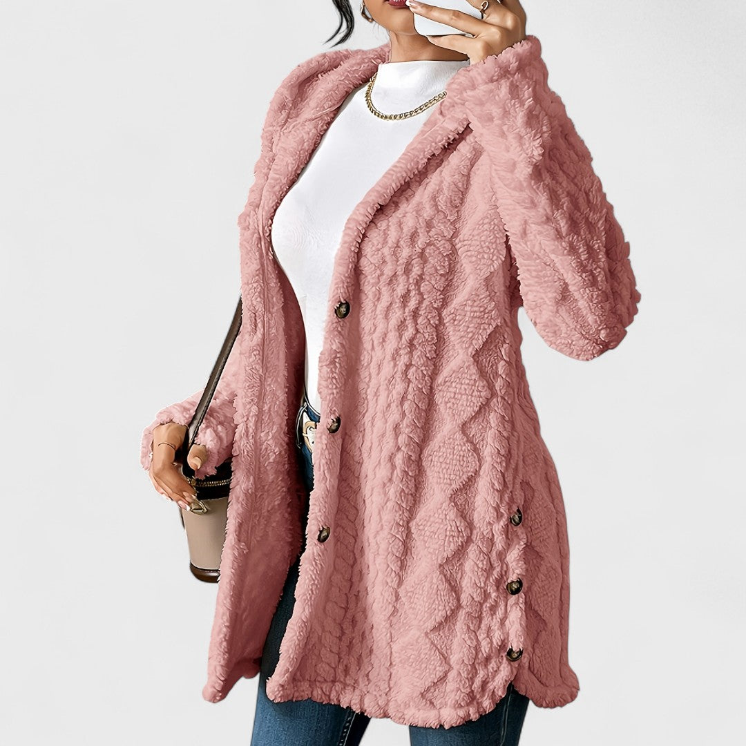 Katerina - Warm Hooded Cardigan Coat