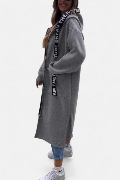 Elegant Long Coat with Hood