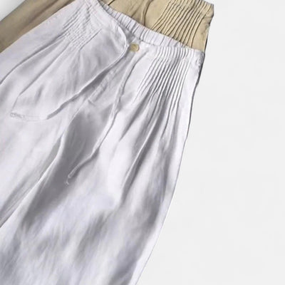 Camille | Wide-leg Pants in Cotton and Linen Blend