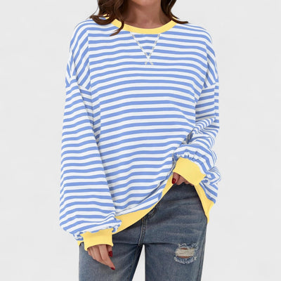 LUKA - Casual long-sleeved sweatshirt with a striped crew neck