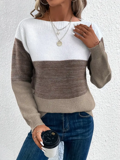 Calista - Elegant Long Sleeve Drop Shoulder Sweater
