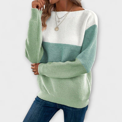 Clara - Elegant patchwork sweater in three colors