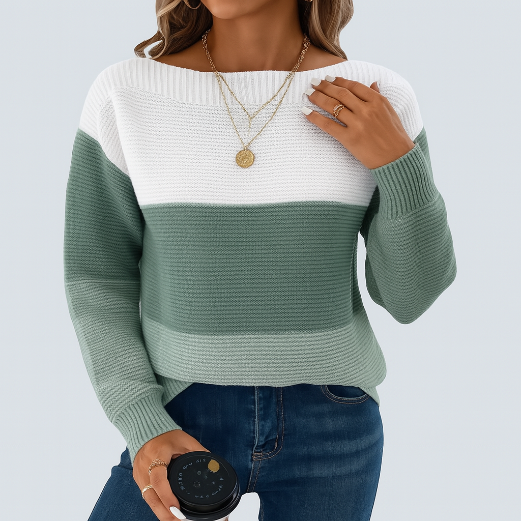 Calista - Elegant Long Sleeve Drop Shoulder Sweater