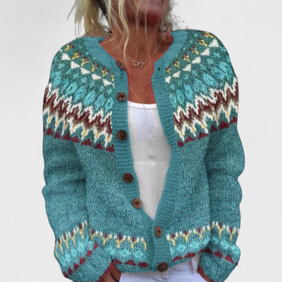 Lianne - Chic Patterned Wide Knit Cardigan
