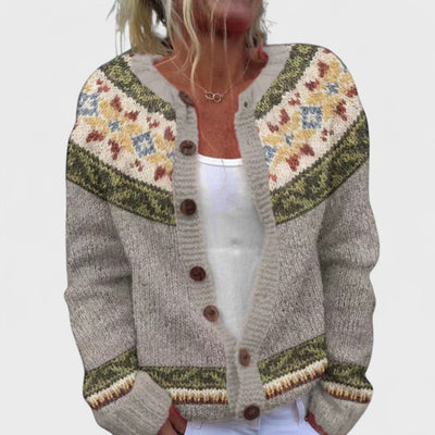 Lianne - Chic Patterned Wide Knit Cardigan