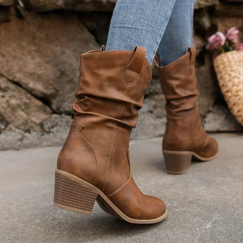 Claudia® | Classic Mid-Calf Western Boots