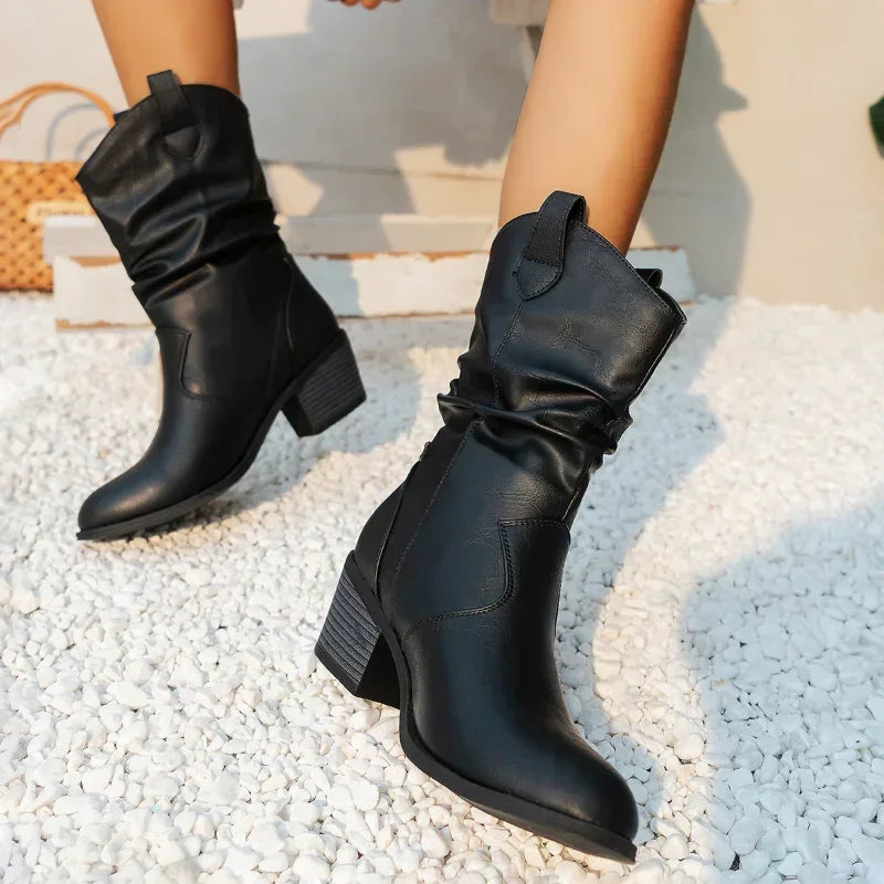 Claudia® | Classic Mid-Calf Western Boots