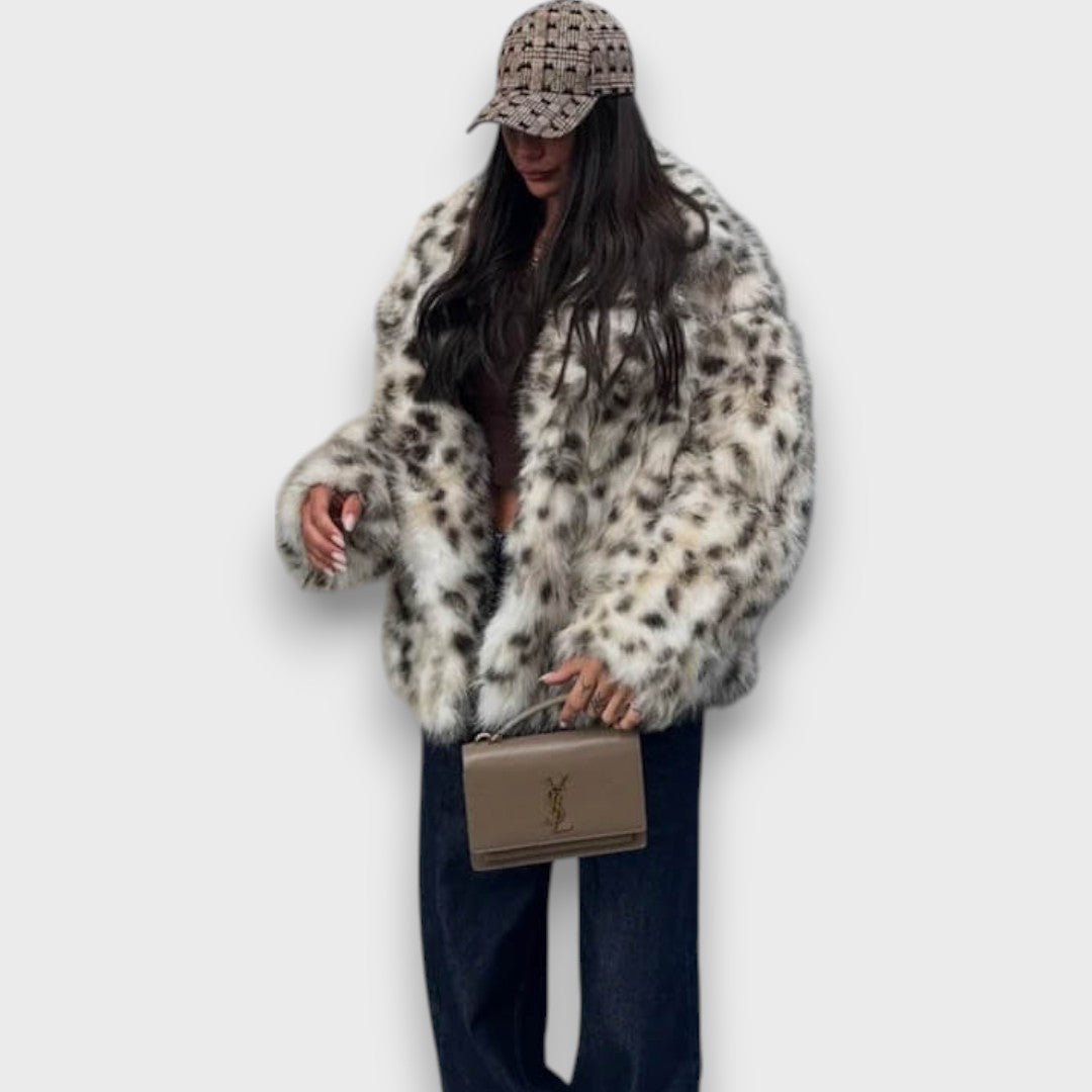 Leoline – Faux Fur Jacket with Animal Design