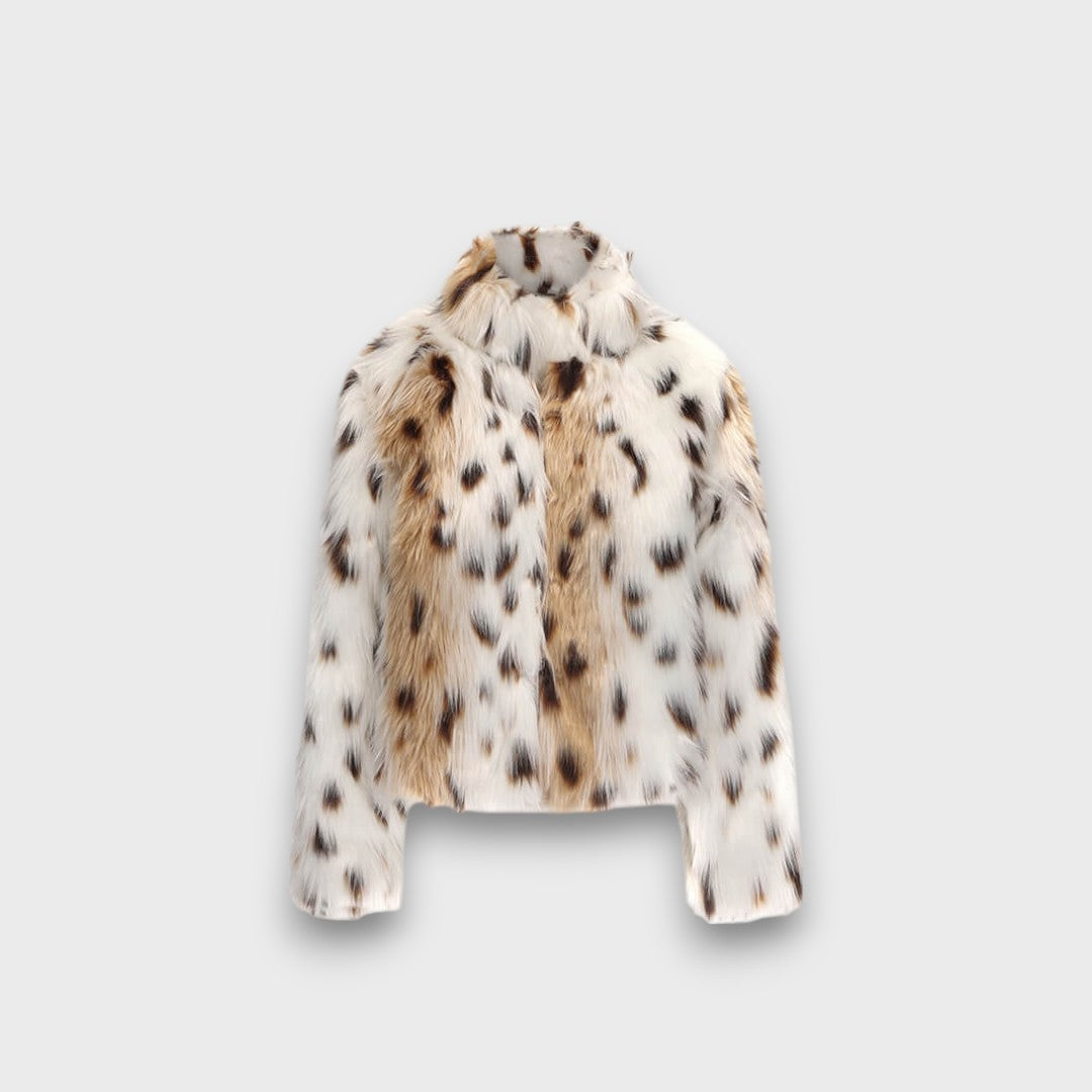 Leoline – Faux Fur Jacket with Animal Design