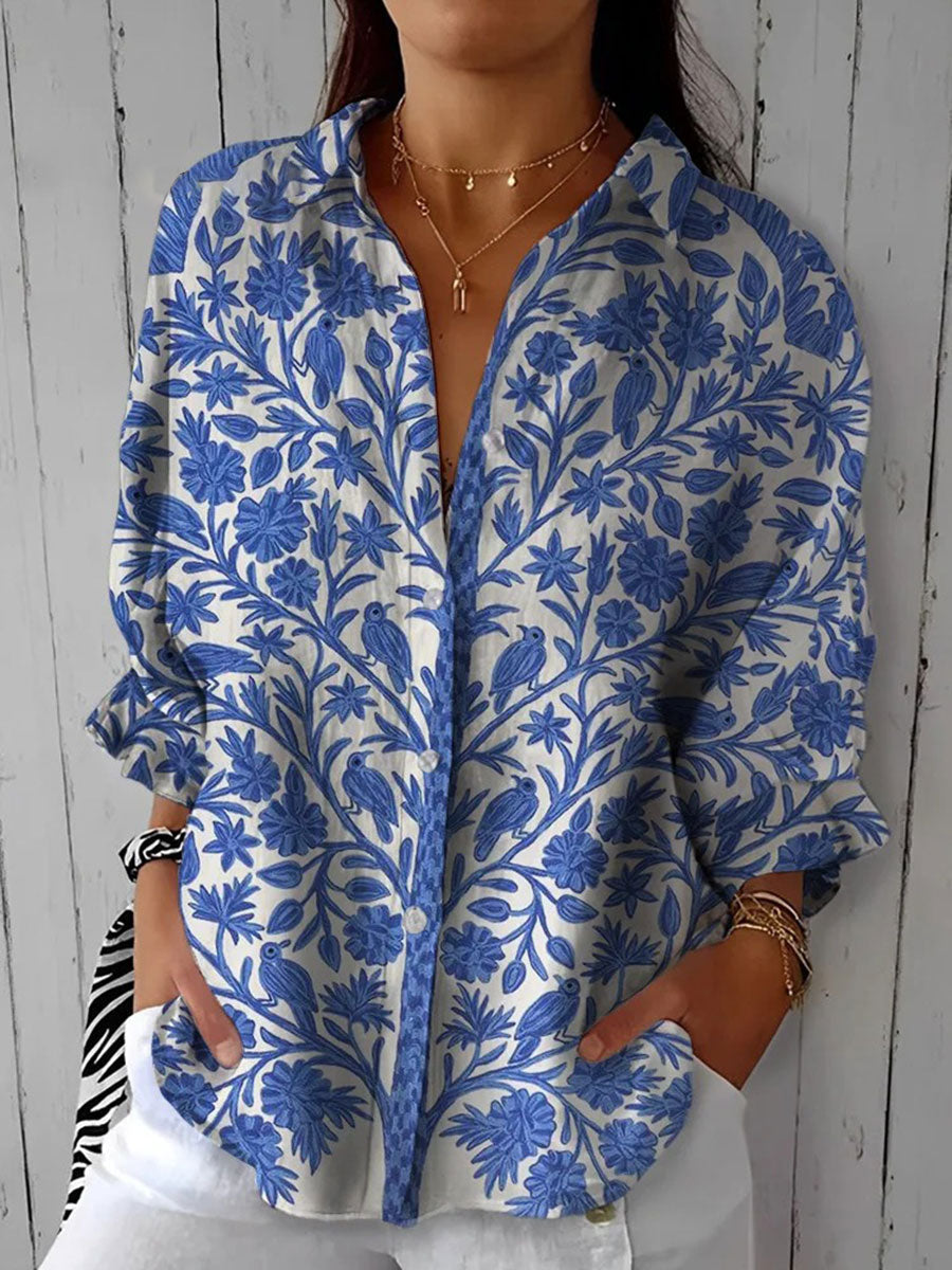 Cameron | Blue Garden Blouse