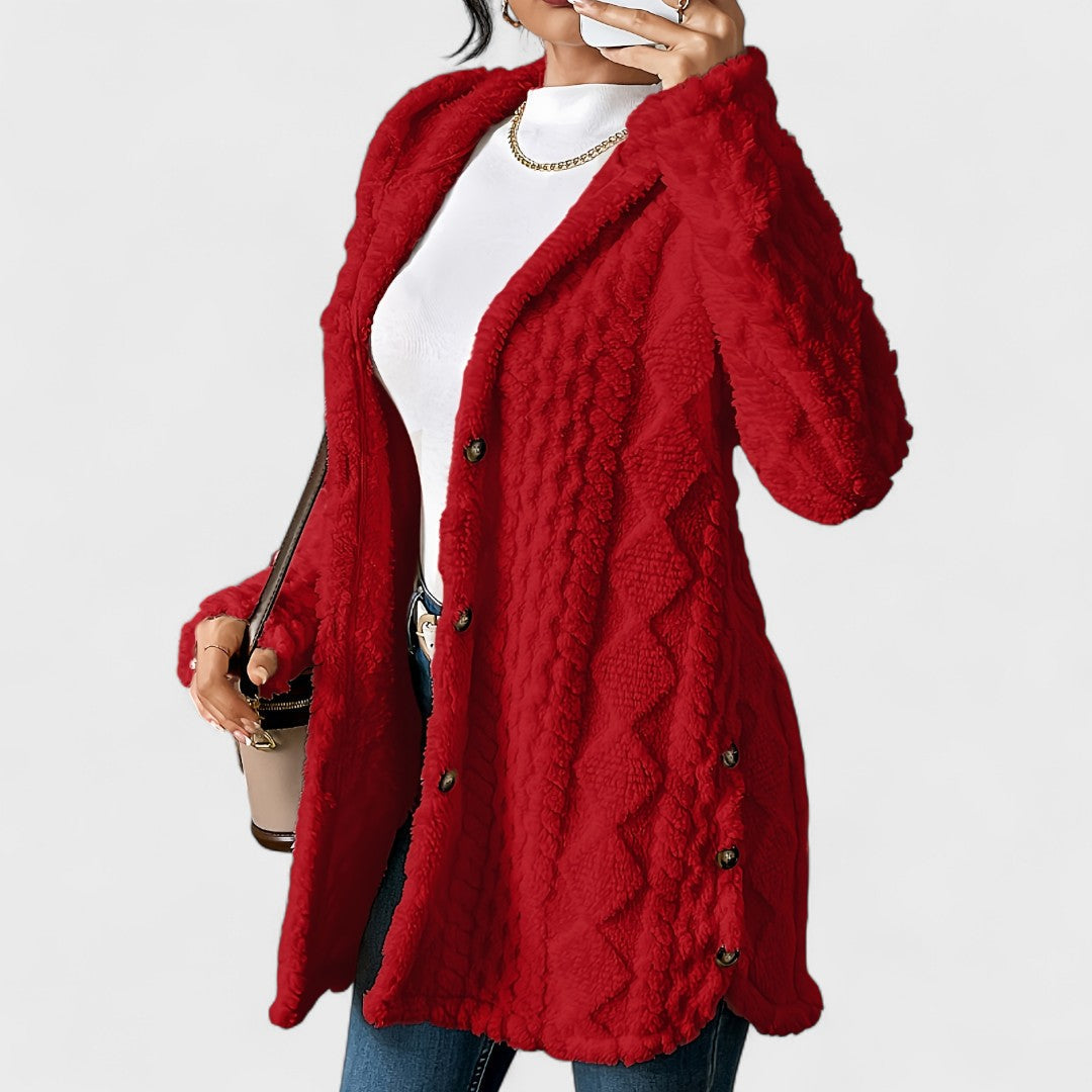 Katerina - Warm Hooded Cardigan Coat