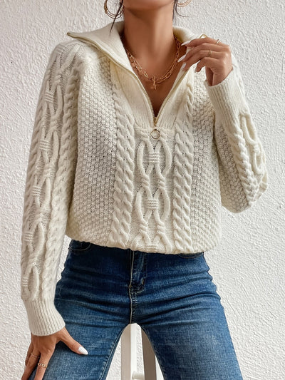 Harlow – Zip-Up Cable Sweater