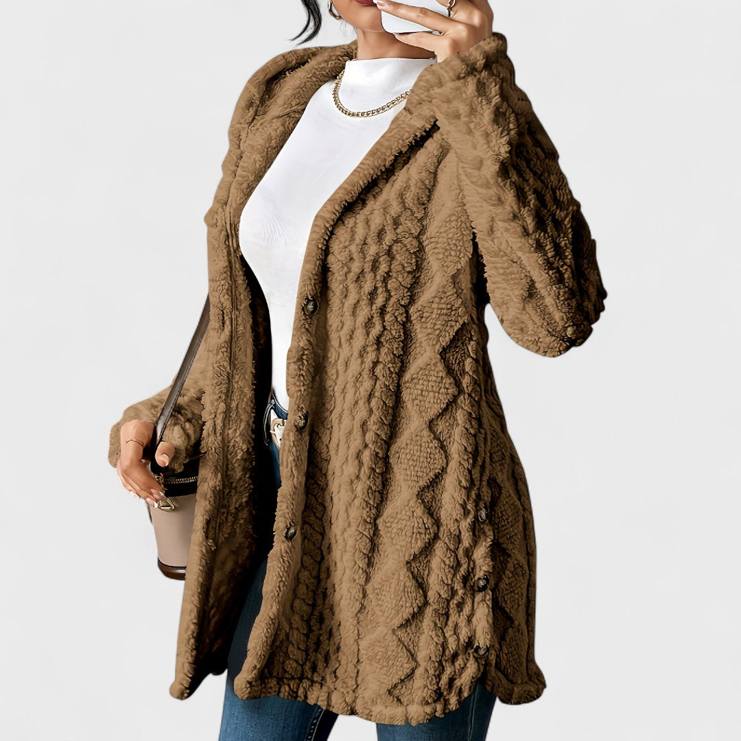 Katerina - Warm Hooded Cardigan Coat