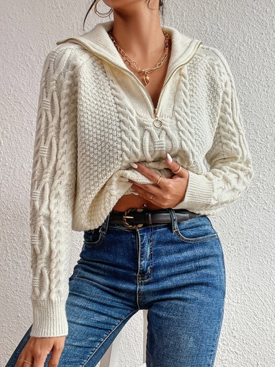 Harlow – Zip-Up Cable Sweater