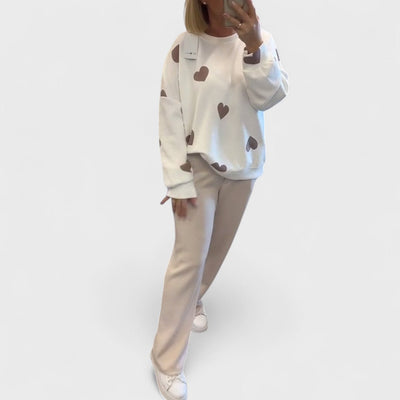 Mila - Cotton Blend Sweater with Hearts