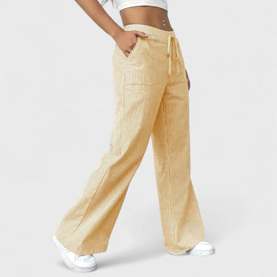Dominique - Comfortable wide-leg trousers with elegant details