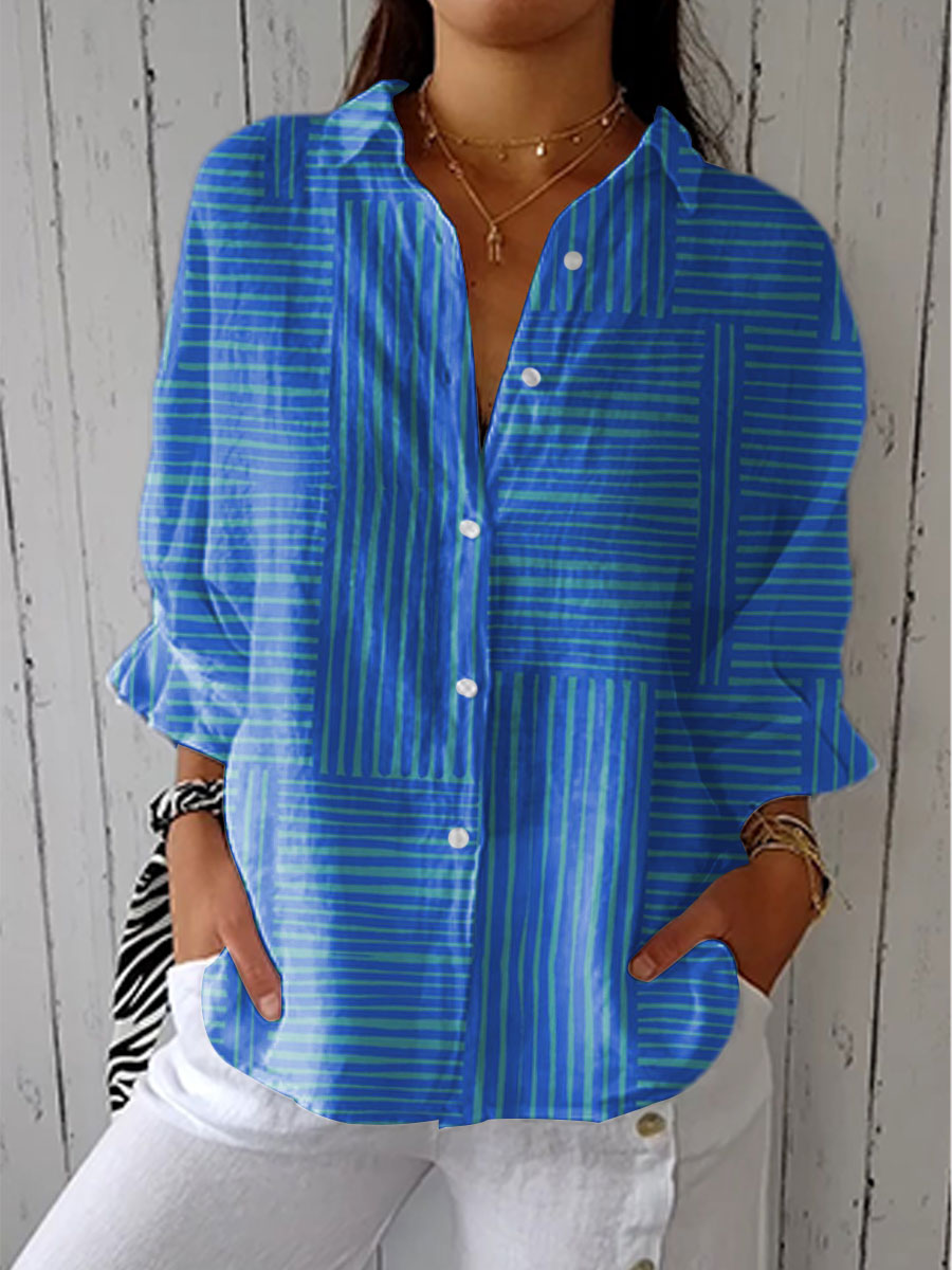 Zoey | Azure Stripe Blouse