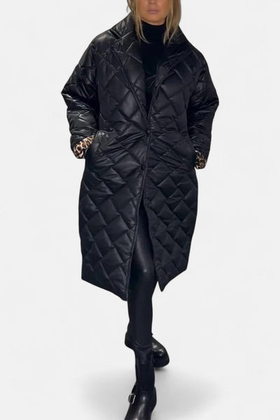 Ofira – Quilted Coat with Leopard Lining