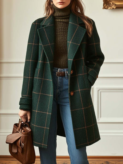 Catherine | Classic Plaid Wool Coat