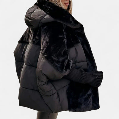 Oversized Hooded Patchwork Puffer Coat