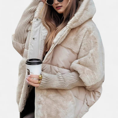 Oversized Hooded Patchwork Puffer Coat